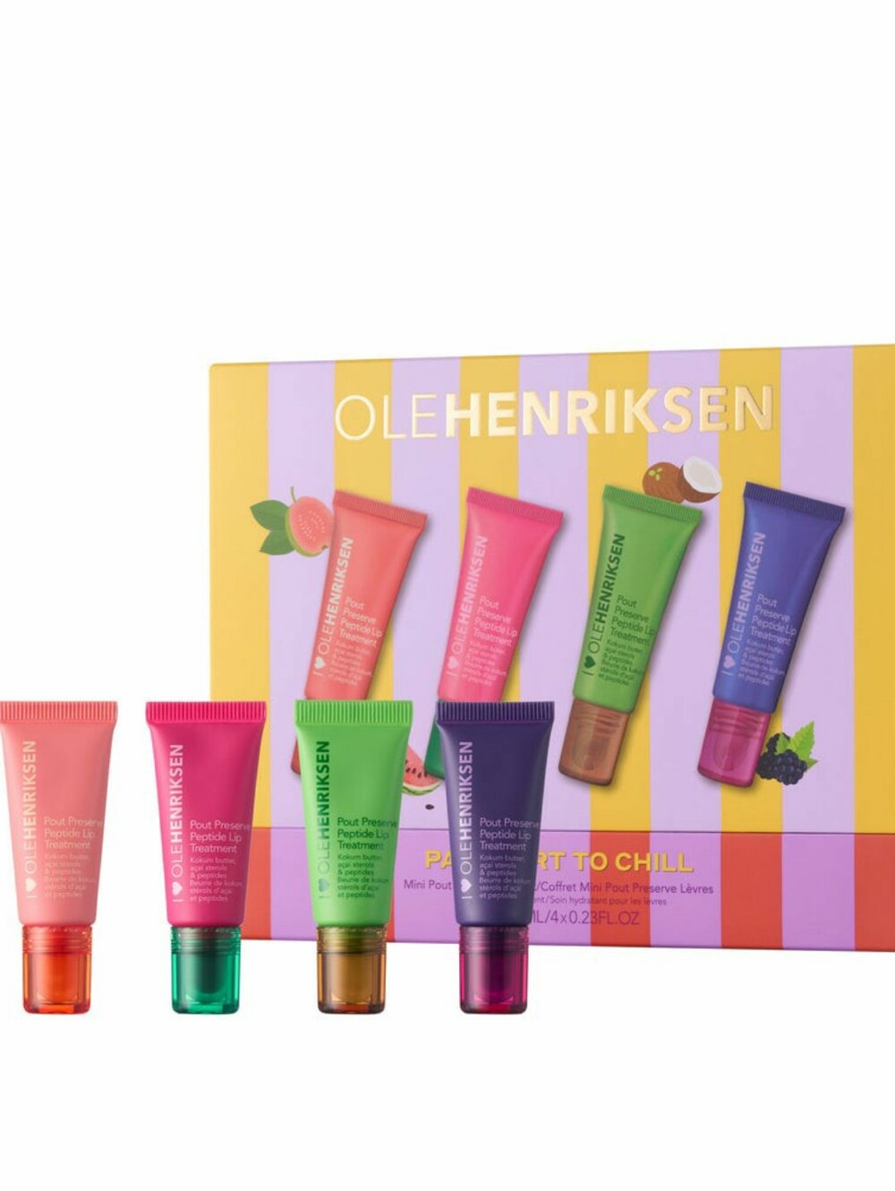 4PC🍌Lip Need🍌BNIB LE OLE HENRIKSEN 4PC PASSPORT TO CHILL Mini Lip Set!$80Value
